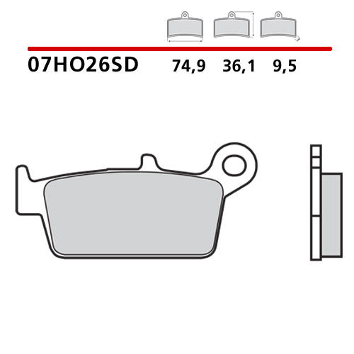 Brake pads Brembo Honda CR 85 (03-07) rear standard 07HO26SD