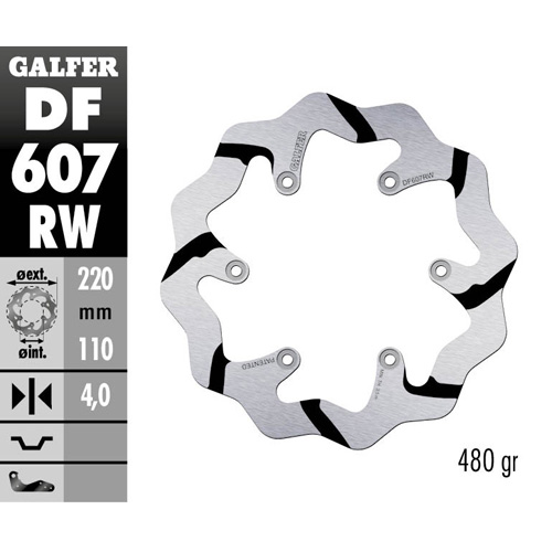 Brake disc Galfer Race KTM 300 SX (23-25) rear DF607RW