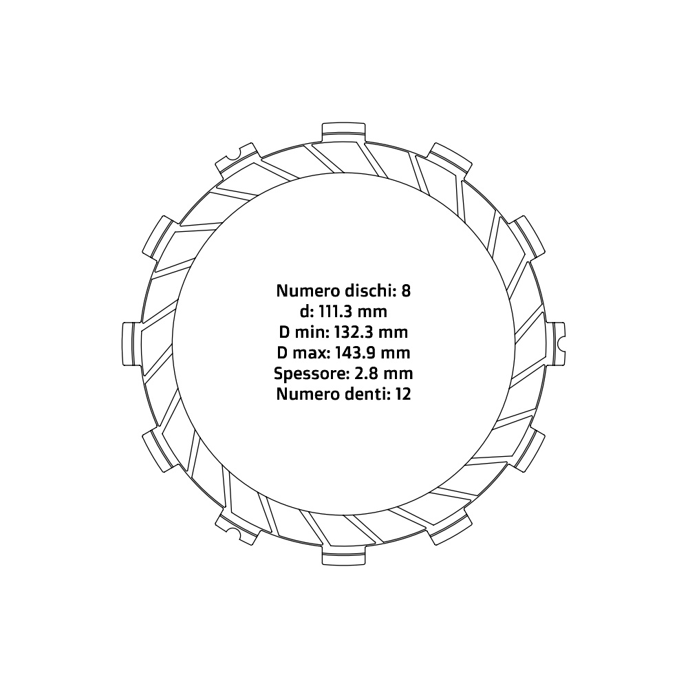 Clutch plates NRTeam Beta RR 390 (18-25) - Friction set DS02.F010.8