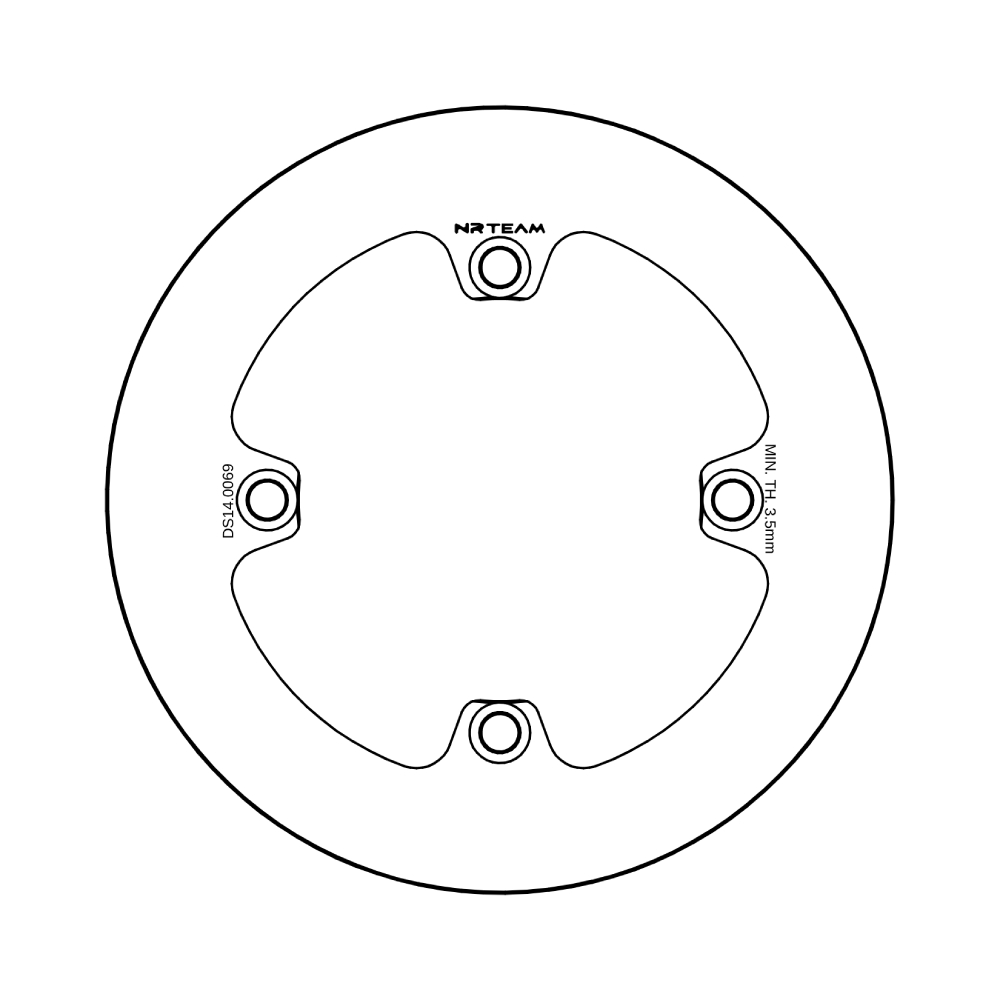Brake disc NRTeam Sherco 450 SEF-R (15-25) rear solid DS14.0069