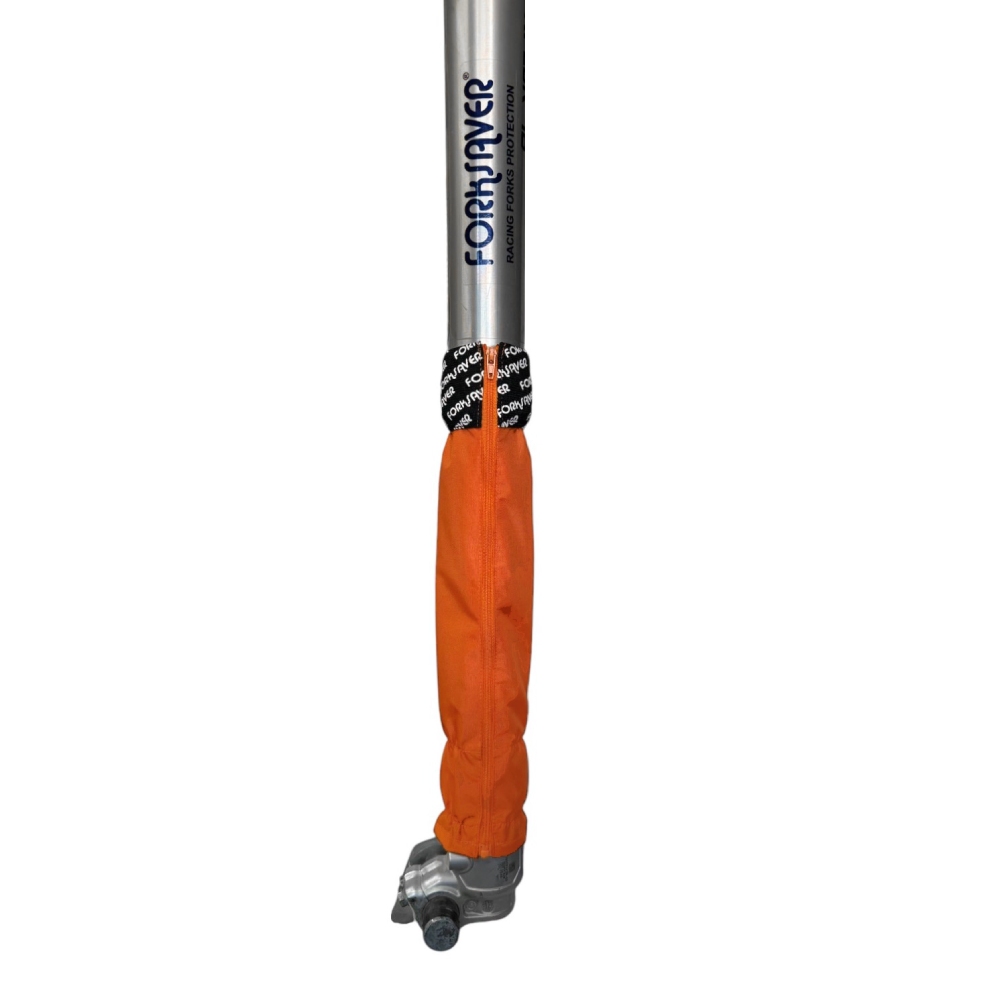 Forksaver fork covers with zip for fork tubes from 45 mm to 48 mm orange