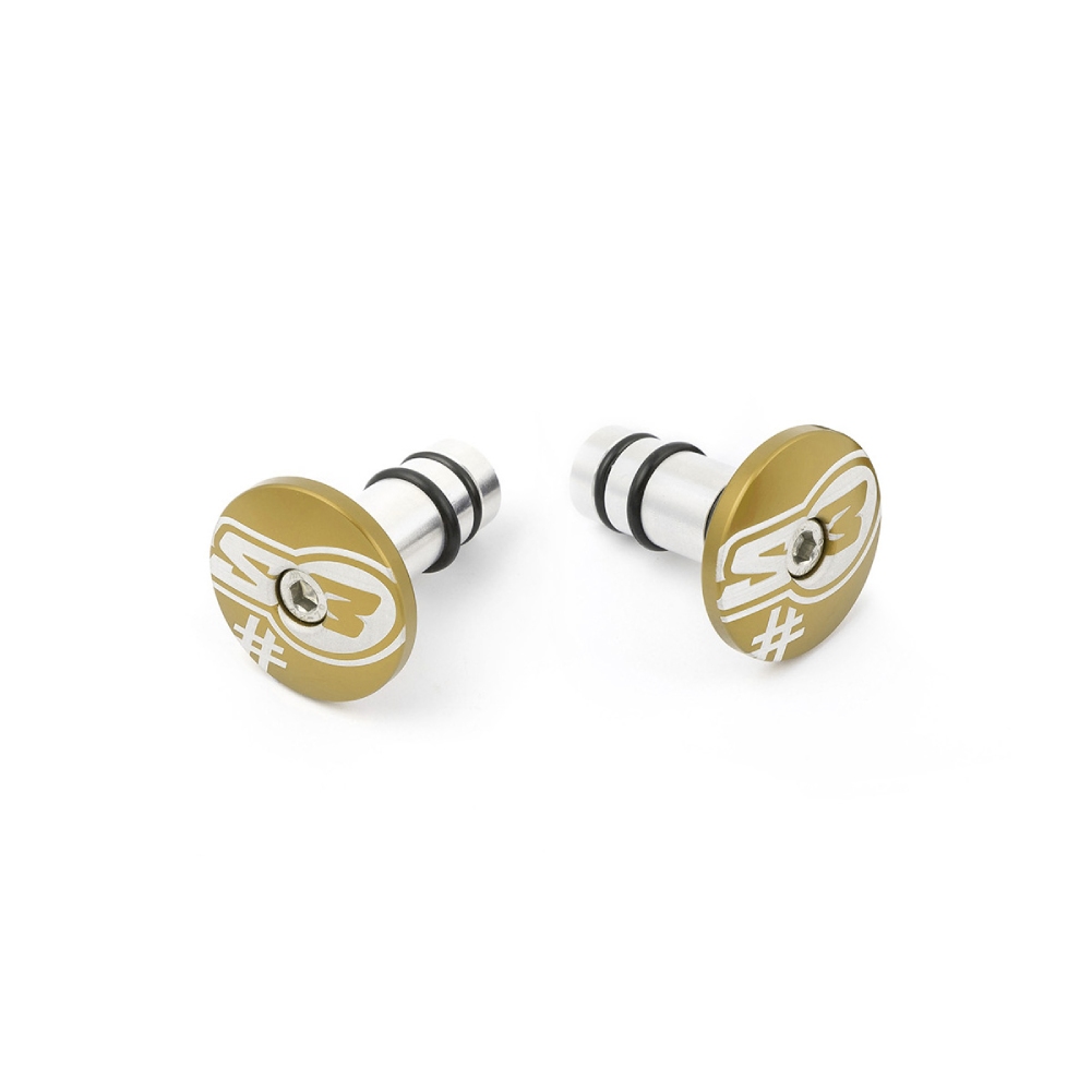 Pair of handlebar end caps S3 gold Too