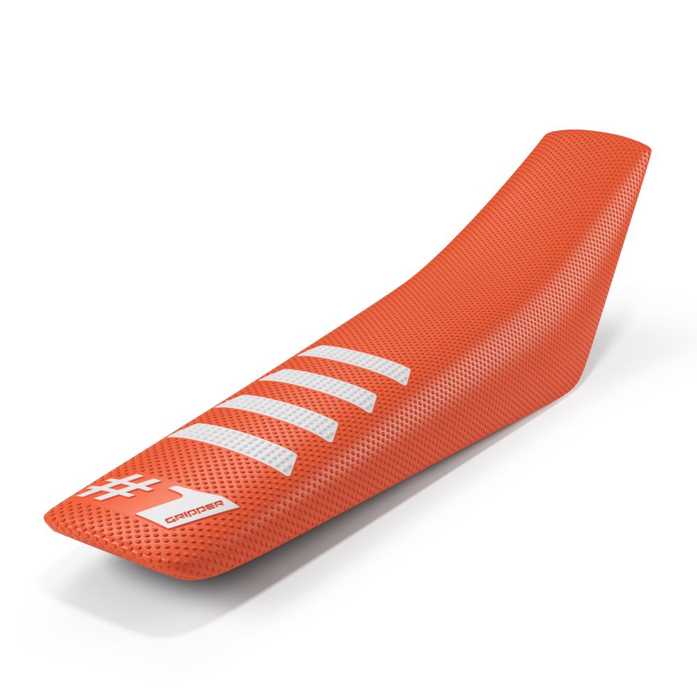 Universal seat cover Onegripper - Ribbed orange and white